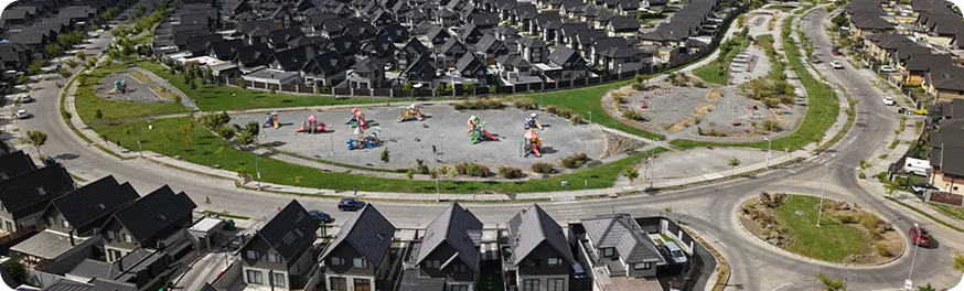 Vista aérea de áreas verdes