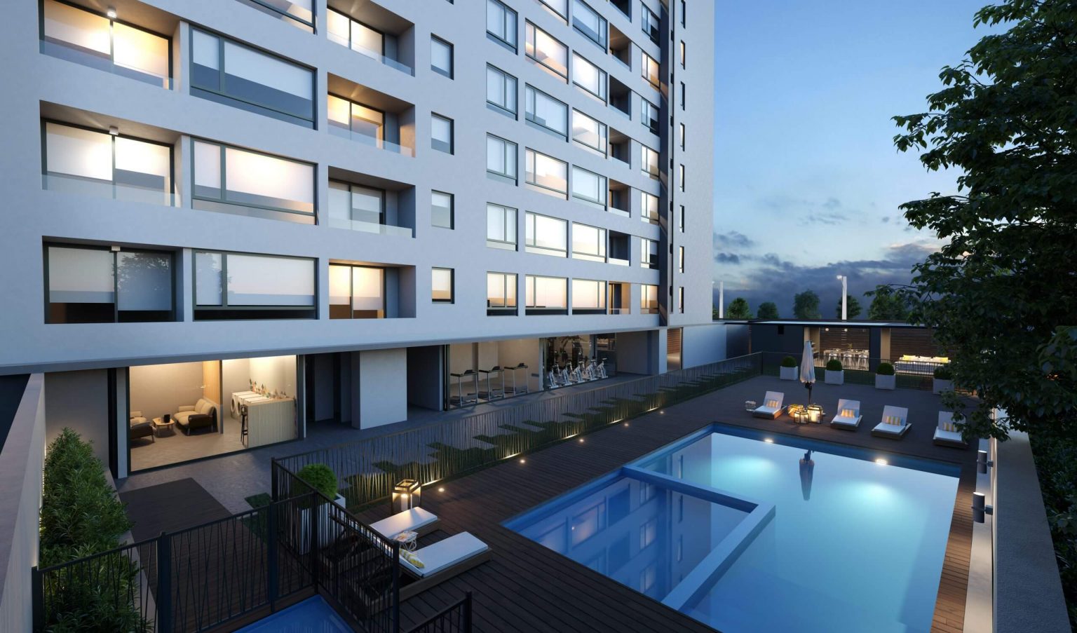 Área de piscina
El sector de piscina es ideal para disfrutar y relajarse después del trabajo.
