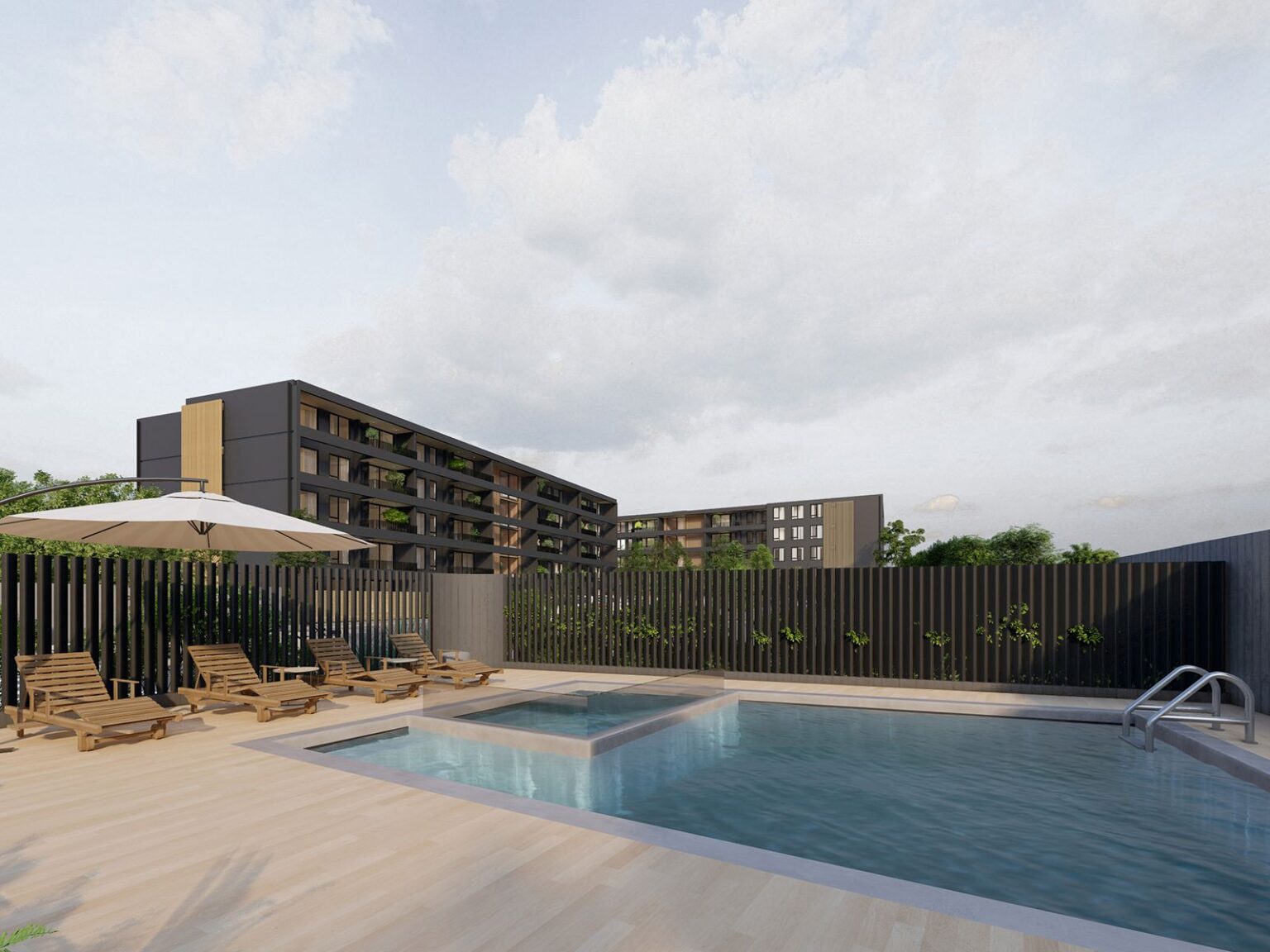 Piscina
Un entorno sereno, con diseño paisajístico y deck de madera, perfecto para relajarte y desconectarte.
